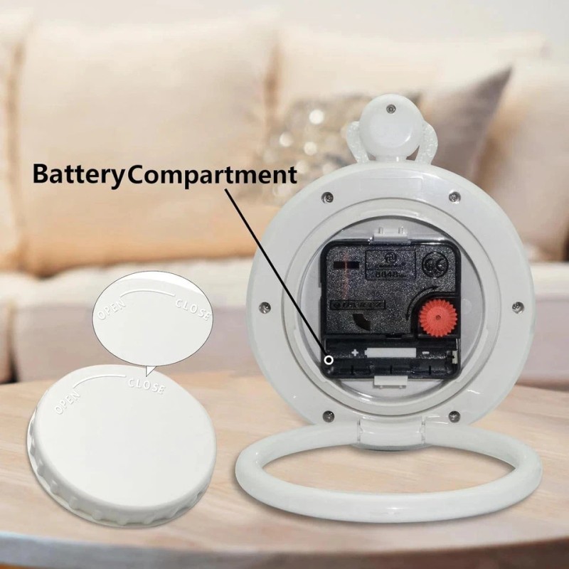 CENTOLLA Bathroom Clock, Waterproof Clock for Shower, Battery Operated (White)