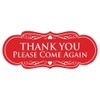Designer Thank You Please Come Again Sign -Red - Large