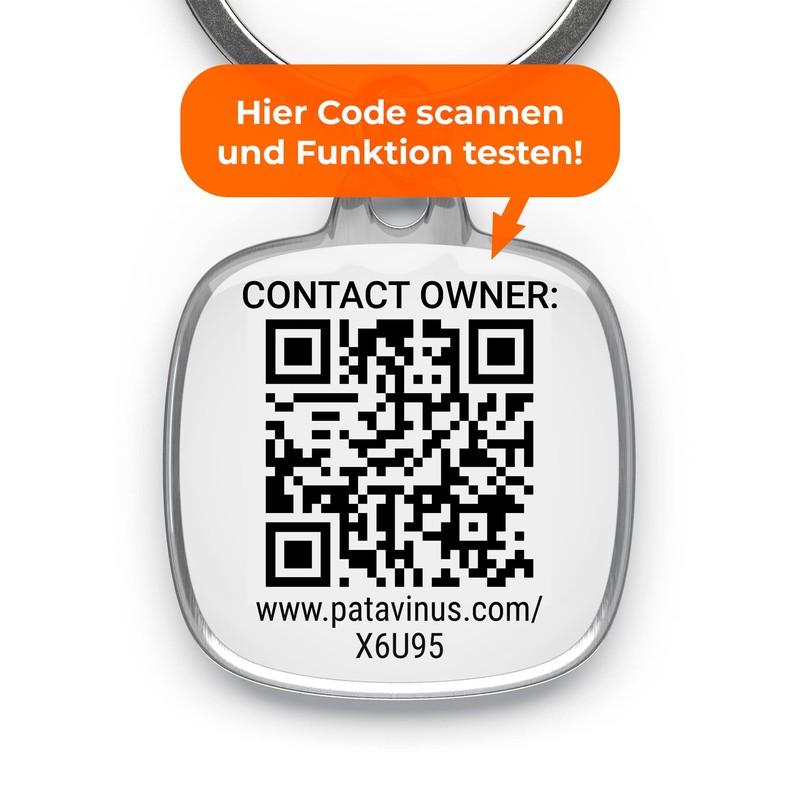 WERTSACHEN ABSICHERN: 1x Batterieloser QR-Code Anhänger inklusive App für Apple