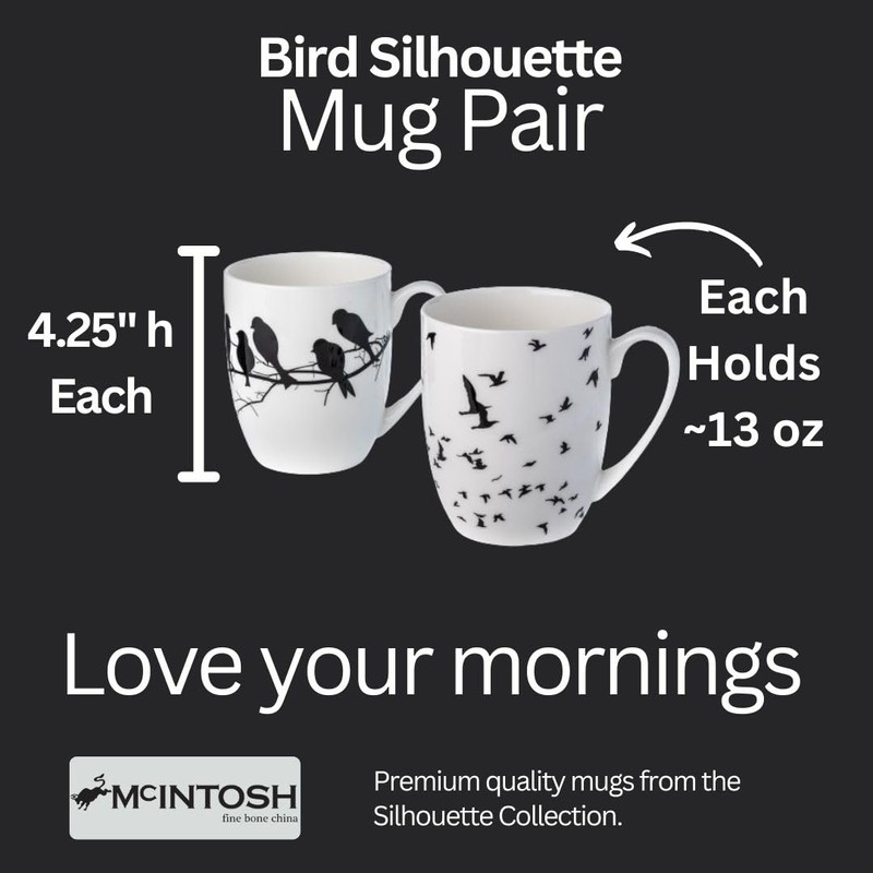 Bird Silhouette Set of 2 Mugs