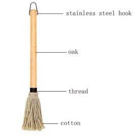 2 Pack Grill Basting Mop Wooden Long Handle Perfect for BBQ Grilling Smoking Steak (18 Inch) (Wood)