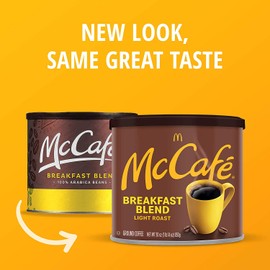 McCafé Breakfast Blend Light Roast Ground Coffee (30 oz Canisters, Pack of 2))