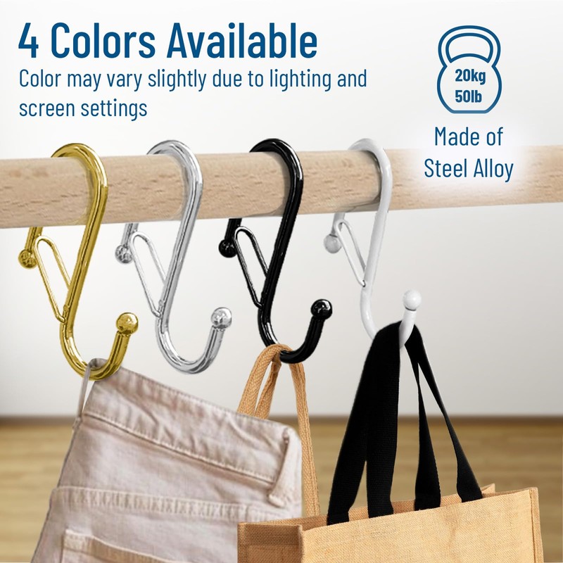 Blau Marité S-Shaped Hooks with Fall Protection System, Pack of