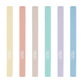 Jagowa 6Pcs Pastel Highlighters, Broad and Fine Double-ended Highlighter Set, Aesthetic Highlighter Pens for Journal Bible Student School Supplies (Color B)