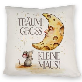 speecheese Mouse and Cheese Moon Dream Large Cushion Children's Gift - Cute Decorative Cushion for Baby Room or Cheese Lovers