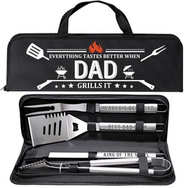 Fathers Day Dad Gifts from Daughter, Grilling Accessories, Heavy Duty Stainless Steel Grill Set BBQ Grill Tools for Outdoor Grill with Aluminum Case, Camping Grill Utensils Set Ideal Grilling Gifts