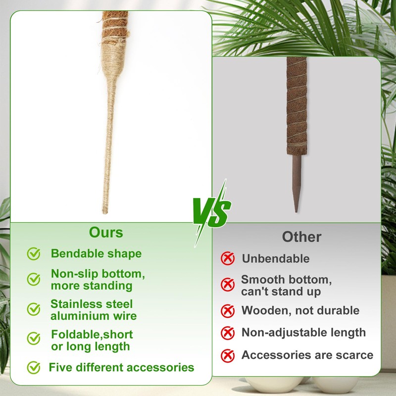 HUYUE Monstera Moss Rod for Climbing Plants 125 cm