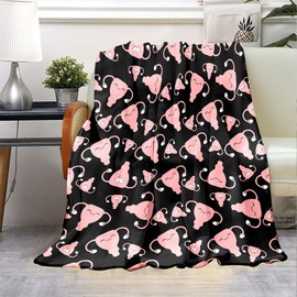 Uterus Soft Blanket Soft Throw Blanket,Uterus Plush Fuzzy Blanket Cozy Throw Blanket for Office Home,Warm Fleece Throw Blanket 50x60 in