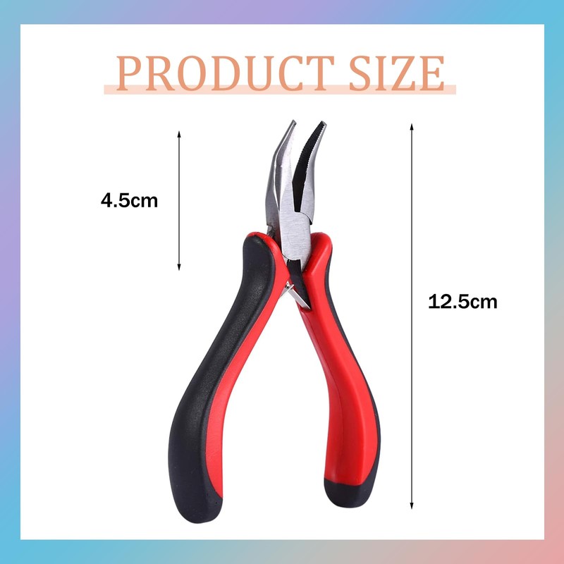 DHWEKU Micro Ring Needle Pliers, Hair Extension Pliers for Micro