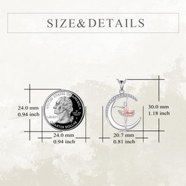 YFN Ballerina Necklace 925 Sterling Silver Silver Ballet Dancing Girls Necklace Crystal Pendant Jewellery Gifts for Women Girls Daughter Wife Dance Lovers Children
