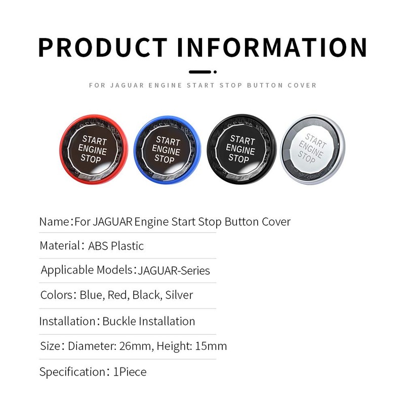 HIBEYO ABS Car Engine Start Stop Button Cover Fits for