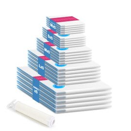 Simple Deluxe 8 Jumbo Space Saver Bags, Vacuum Seal Bags with Hand Pump for Comforters, Blankets, Bedding, Pillows and Clothes