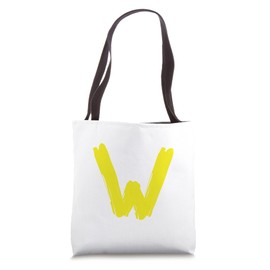 Creative Bold Yellow Letter W - Design Alphabet - Marker Tote Bag