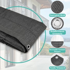 MAQIHAN Balcony Privacy Screen - Privacy Fence Covers for Outdoor Shade Heavy Duty Mesh Fencing Grey 3'x6.5' Protection Shield for Patio Pool Backyard Porch Cover Apartments Balcony Netting for Pets