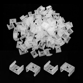 Woogim 100 Pcs LED Strip Light Clips Neon Fixing Bracket Clamp Holder for 14-17mm LED Neon Strip light PP 16mm Width Clear