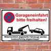 Space Sign "Garageneinfahrt Clear 300 x 200 MM with Sturdy