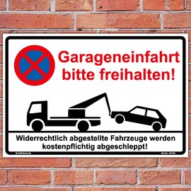 Space Sign "Garageneinfahrt Clear 300 x 200 MM with Sturdy Aluminium Composite Panel 3 MM thick