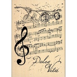 Florilèges Beige 10 x 7 x 2.5 cm fg114039 Stamp Scrapbook Music Notes Design