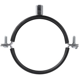 4" Inch Galvanized Pipe Hanger with Rubber - Conduit Mounting Clamp - Tube Brackets - Pipe Clamps - Tube Wall Mounting Bracket Clamp - Rigid Conduit Holder - PVC and Metal Pipe Attachment Hanger