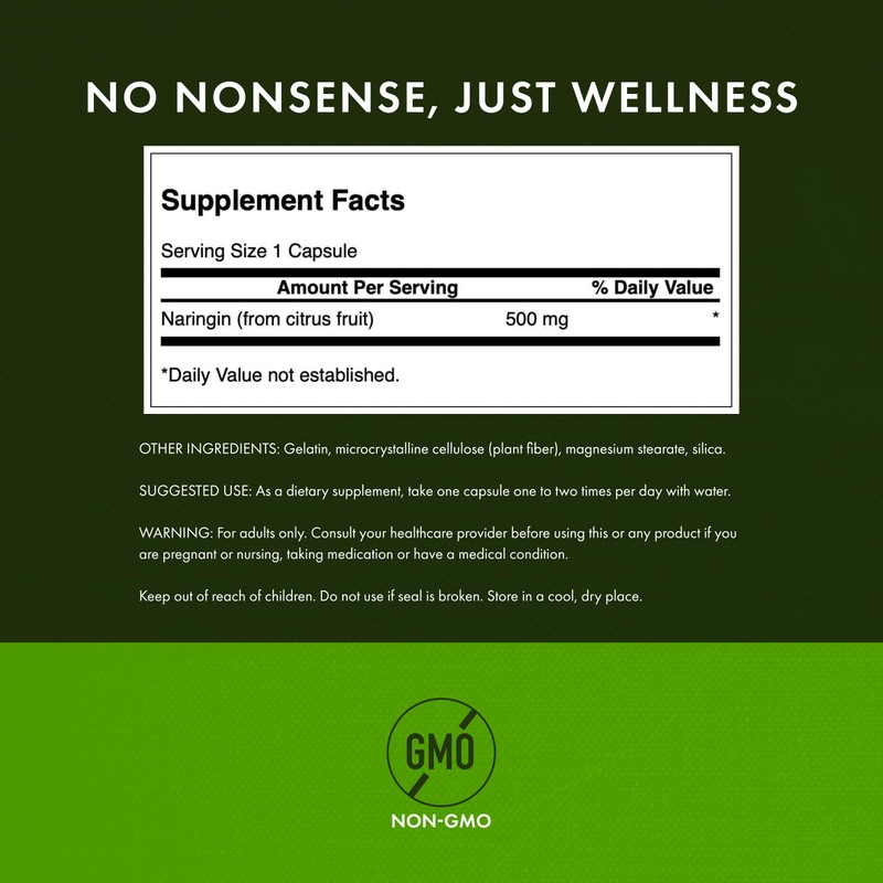 Swanson Naringin 500 Milligrams 60 Capsules