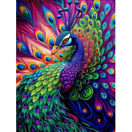 Diamond Painting Kits for Adults, 5D DIY Peacock Diamond Art Kits Full Drill Diamond Dots for Gift Wall Decor Gem Arts 12x16 inch
