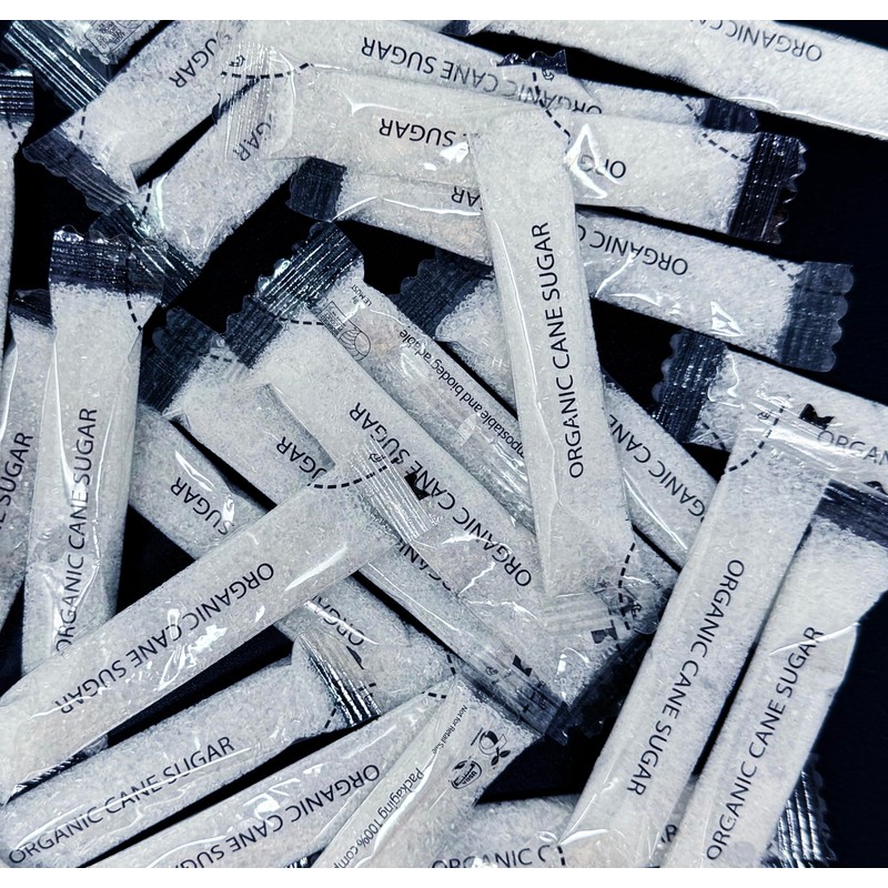 Le Must Organic Raw Cane Sugar Packets Biodegradable Compostable Clear