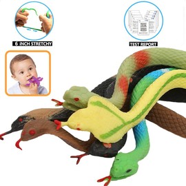 9 Pack Rubber Snake,TPR Realistic Snake Toy Set, Snake Figure Keep Birds Away Bathtub Garden Rainforest Squishy Reptile Fake