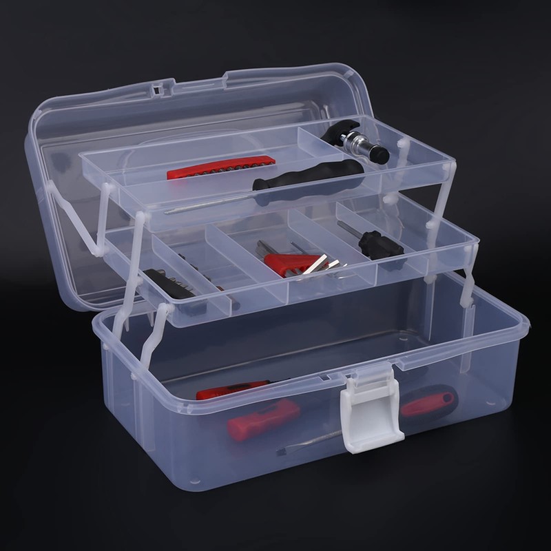 Walfront Toolbox Organizer For Tools Clear Plastic Foldable storage Box