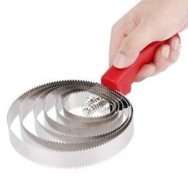 Reversible Stainless Steel Curry Comb, Metal Livestock Itching Brush Curry Shedding Comb with 6 Rings