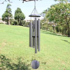 ASTARIN Wind Chimes Outdoor Deep Tone,45-Inch Memorial Wind Chimes Large with 6 Heavy Tubes,Unique Wind Chimes Outdoor for Garden Hanging Decor,Sympathy Gifts,Antique Silver