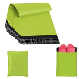 JeeJaan® 50 Pcs of Neon Green Postage Bags 10 x 14 in Packaging Bag Medium Plastic Mailer 25 x 36cm