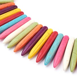 G785 Turquoise Beads Pendant Gemstone 35 mm Stone Colourful Mix Set for Chain Pearl Necklace G785