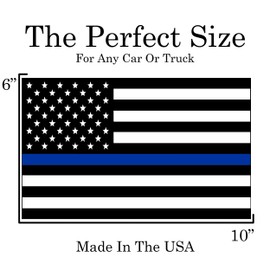 Large Thin Blue Line Flag Sticker Vinyl Decal for Car Truck Window Bumper Sticker Support of Police and Law Enforcement Officers (10x6 Inch)