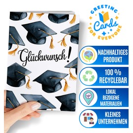 Greeting Cards for Everyone Karte Abitur 2025 - Abschluss Geschenke - Bestandene Prüfung - Glückwunschkarte Abi - Schulabschluss Geschenk - EU 94