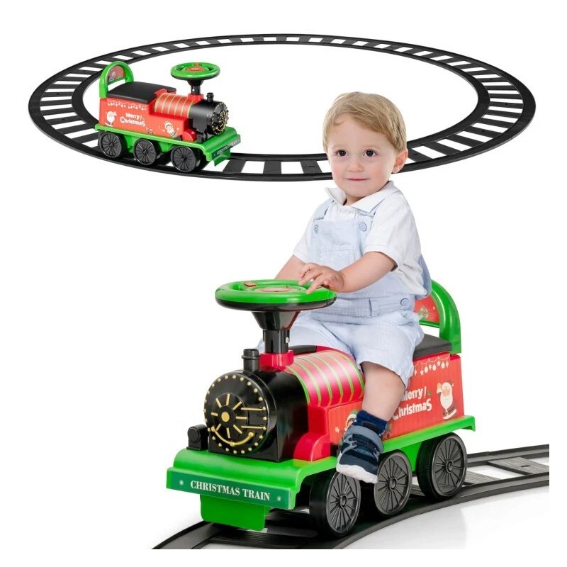 Costway 6V Battery Powered Kids Ride On Electric Train Set