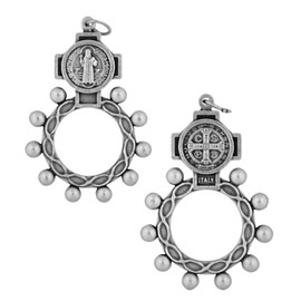 Venerare 2" Traditional Rosary Ring | 6 Dual Holy Subjects | Prayer Accessories | Catholic Gift for Confirmation | Christian Home Goods, Metal enamel