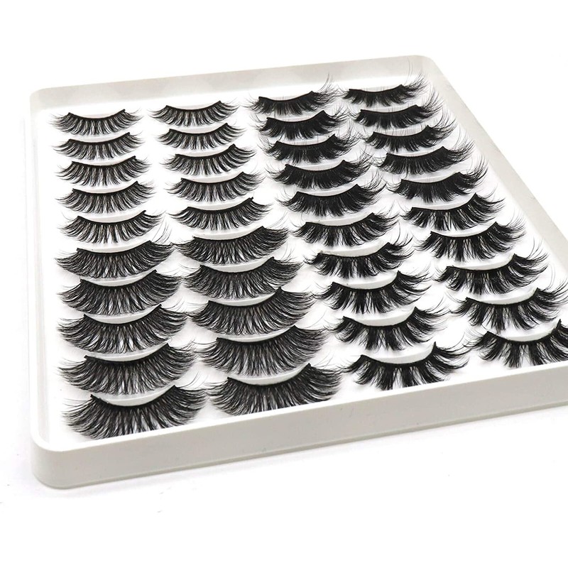 HANSPY False Eyelashes, Fluffy Crossed Faux Mink Eyelashes, 4 Styles,