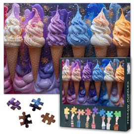 Puzzles for Adults 1000 Pieces - Colorful Ice Cream Wonders Jigsaw Puzzles | Delicious Food Taste Premium 1000 Piece Puzzle for Adults Dessert Home Decor 27.5" x 19.6"/70 * 50cm