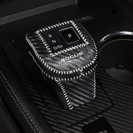 XITER Automatic Gear Shift Knob Cover Leather Boots Shift Lever Protector Trim for Nissan Rogue 2021 2022 2023 2024 2025 Interior Accessories(Carbon Fiber)
