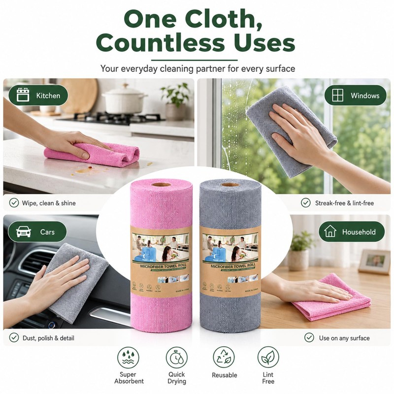 Reusable Kitchen Roll Microfibre Cleaning Cloths Microfibre Cleaning Cloth