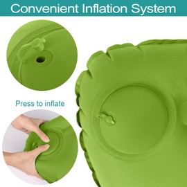 Kaket Inflatable Camping Pillow, Ultralight Inflating Pillow, Camping &Beach Travel Pillow, Ultra-light Camping Pillow for Adults & Kids (Green)