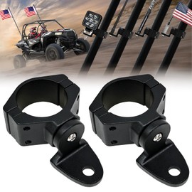 Mount Bracket for UTV Off-Road Whip Flag LED Work Fog Light Bar Holders, 360 Rotation Mounting Bracket for 1.7” to 2” Roll Cage Compatible with Polaris RZR Rangers XP Maverick X3 Talon Can AM