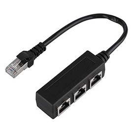Ejoyous Cable de extensión Ethernet, RJ45 Cable extensor de red divisor de transferencia de 1 macho a 3 conectores hembra