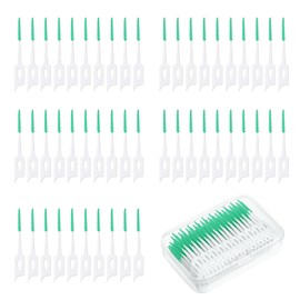 SEFIRST 300 Stück Interdentalbürsten, Zahnzwischenraumbürsten, Zahnseide Stick, zahnzwischenraumreiniger, Tragbarer Dual-Use Dentalbürsten mit Box, für Zahnreinigung Zwischenräume (Grün)