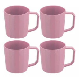 Abad Set 4 Vaso Taza Plástico Vintage Polipropileno Varios Colore