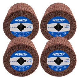 RENOTEC 4" Burnishing Drum, 100x100mm, Fine Grit 180, A/O, for Metalwork Surface Polishing