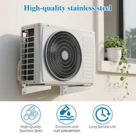 Danoib Mini Split Wall Mounting Bracket for 9000-24000 BTU Air Conditioner, Heavy Duty 2mm Thick Air Conditioner Support Brackets,Outdoor Wall Bracket, 330 lbs Capacity