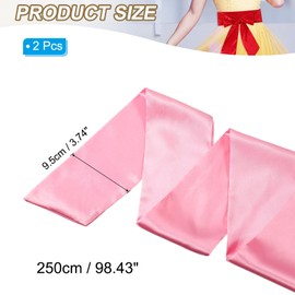 PATIKIL Satin Sash Belt, 2 Pcs Wedding Party Bridal Blank Satin Waist Belts Prom Accessory for Graduation Birthday Decoration DIY Accessory Homecoming, Pink