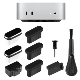 AILOVETECK Dust Plug Cover Kit for Mac Mini M4/M4 pro, USB C Port Cover with Cleaning Brush, for Mac Mini M4 Accessories