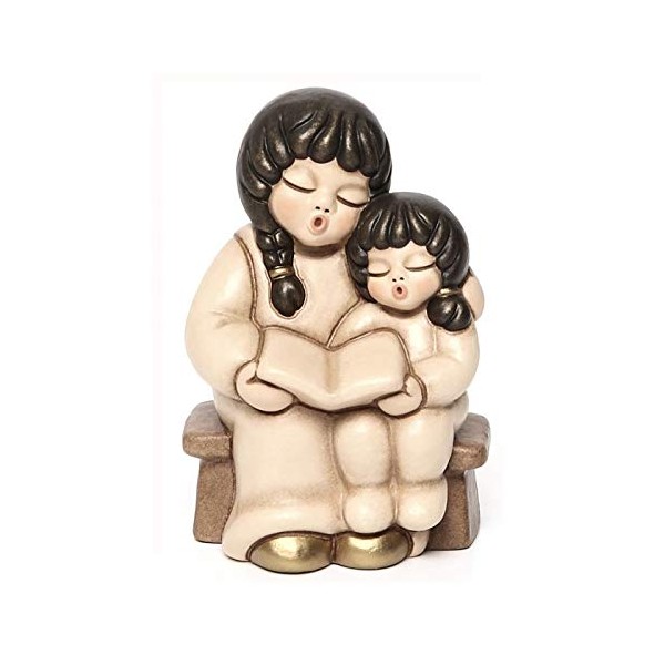 THUN - Pair of Children Reading - Jubilee Nativity Figurines - Ceramic - The Classics